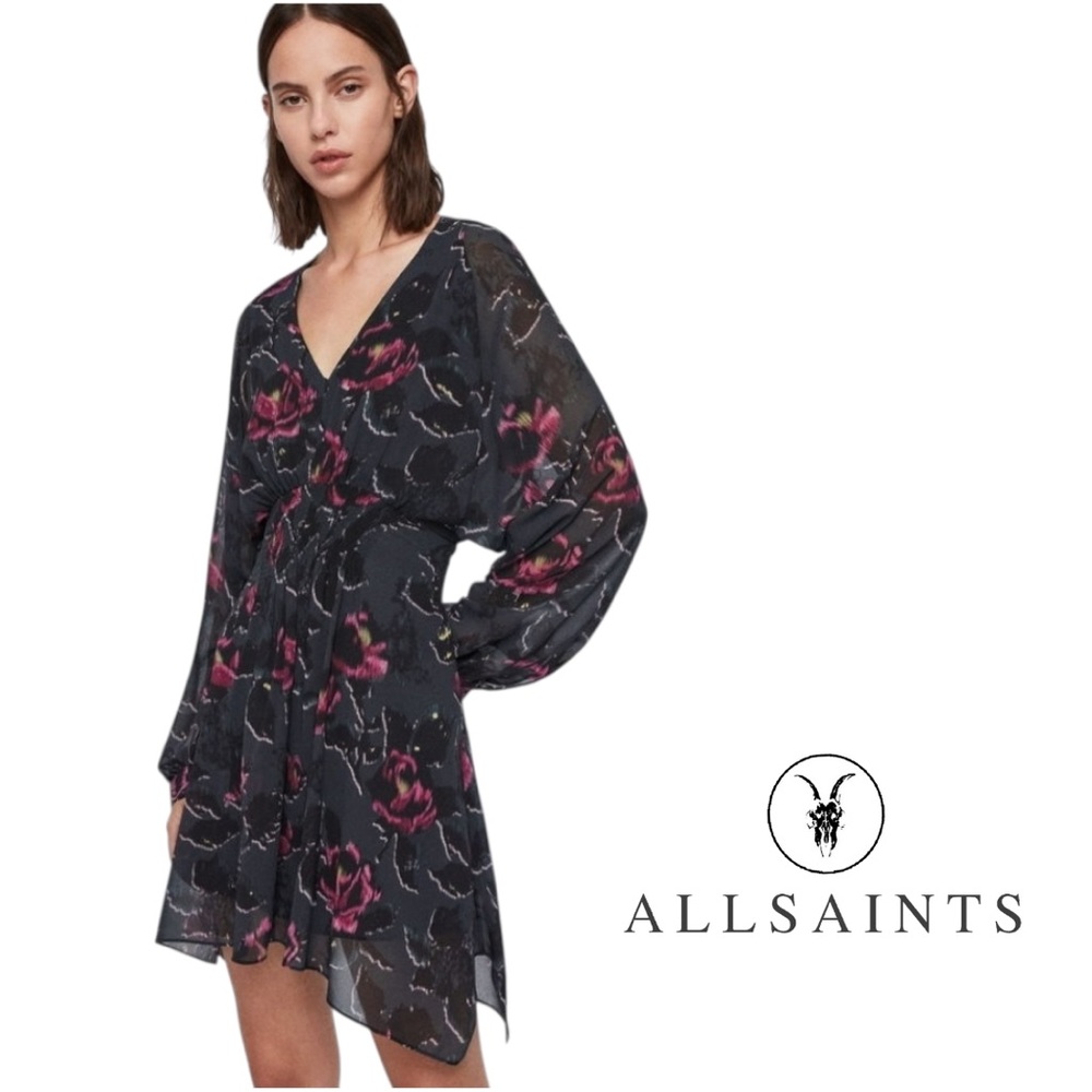 ALLSAINTS Nichola Rosalyn Floral Dress - Small